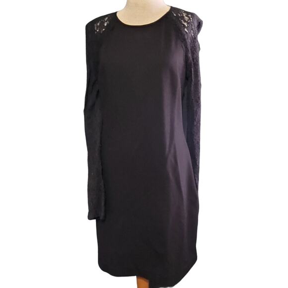 Juicy Couture Black Lace Sleeve Mini Dress Size Large - Picture 1 of 5